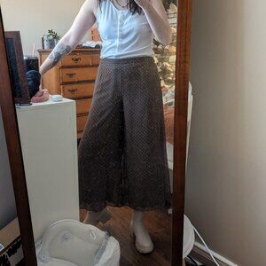 High-Waisted Wide Leg Polka Dot Trousers